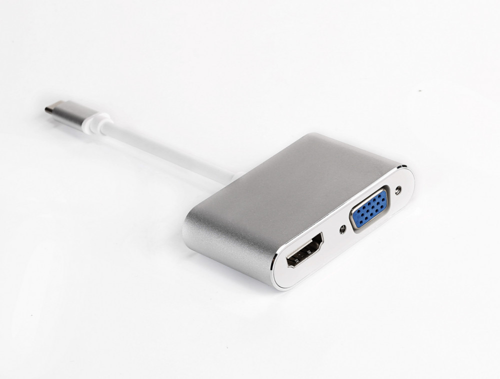 type-c转hdmi+vga USB3.1 Type-C to VGA转接线 HDMI转换器