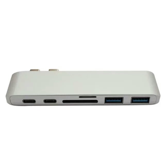 工厂铝合金USB3.1读卡器HUB六合一金属6in1多功能TYPE-C扩展坞3.0