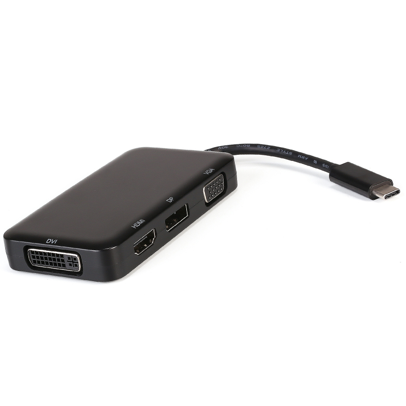 type-c转VGA HDMI DVI DP 高清视频转换器USB3.1四合一扩展坞
