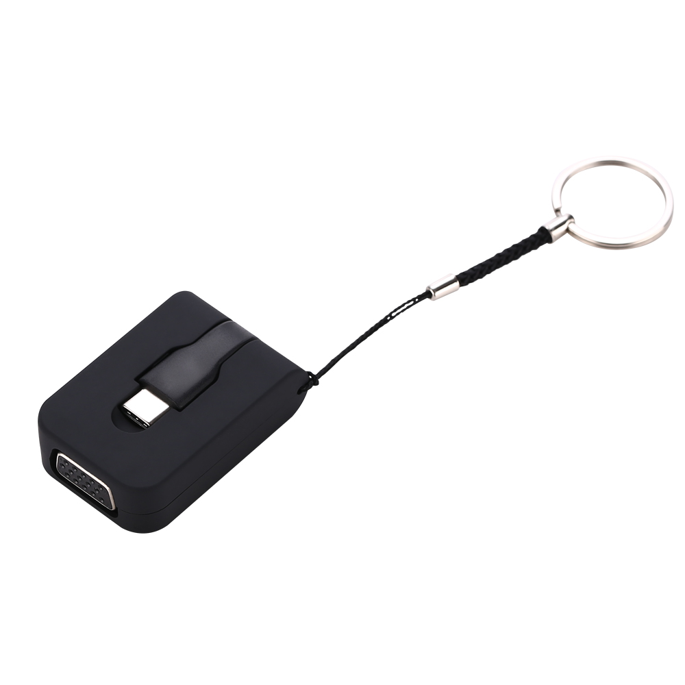 type-c转vga迷你转换器 三星华为手机usb3.1转vga转接头钥匙扣
