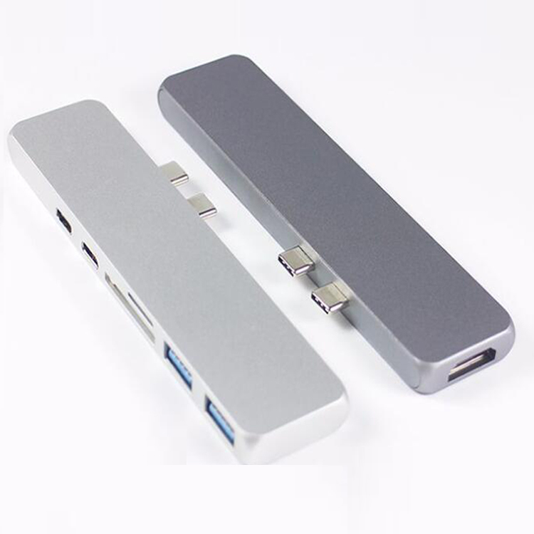 双 type-c转hdmi 转换器七合一 usb3.1读卡hub 充电转接头拓展坞